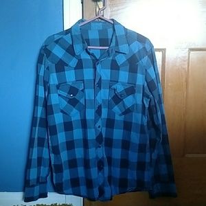 Arizona blue flannel button down